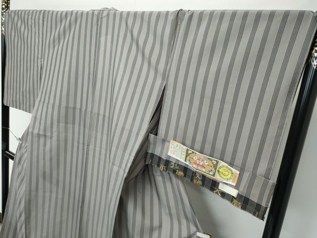 平和屋着物■極上　夏物　本場縞大島紬　夏大島　間道　久野織物　証紙付き　逸品　CZAA3529s5_3