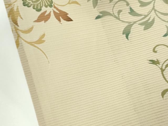 平和屋着物■極上　夏物　訪問着　絽　型染め　更紗唐草文　銀彩　榛色地　逸品　未使用　CZAA3542s5_9