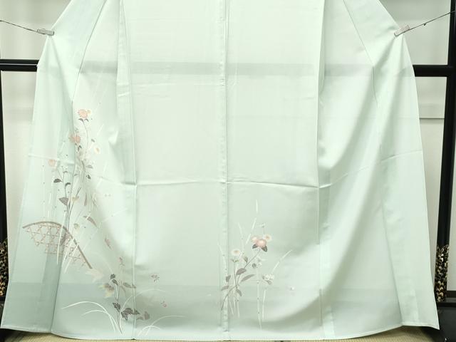 平和屋着物□極上 夏物 訪問着 絽 籬草花文 暈し染め 夏