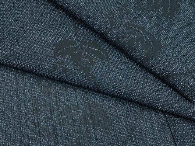 平和屋着物■極上　夏物　結城紬　夏結城　100亀甲　葡萄唐草文　逸品　CZAA3581s5