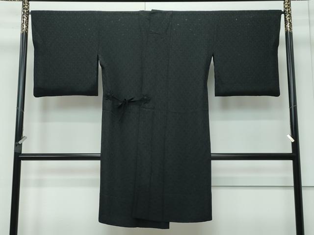 平和屋着物■極上　道中着　ロング丈　スリーシーズン　春夏秋　塵除け　花紋紗　黒地　逸品　CZAA3609s5