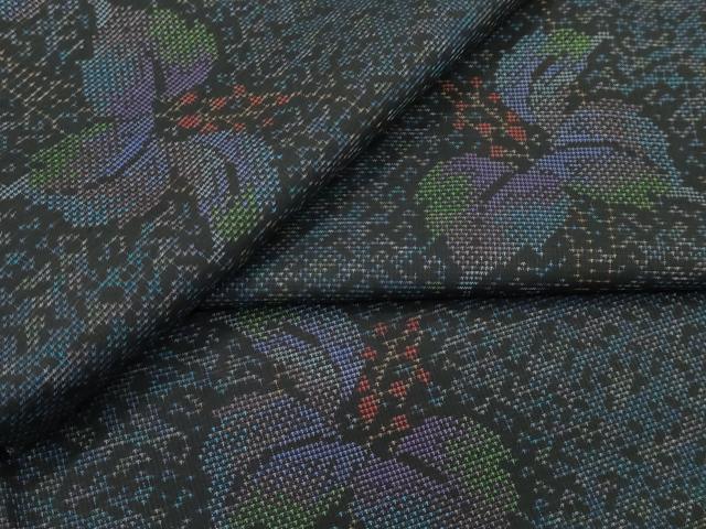 平和屋着物■極上　本場大島紬　9マルキ　花唐草文　逸品　CZAA3641s5