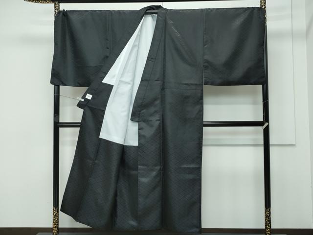 平和屋着物□極上 男性 色無地 紋付き羽織・行灯袴セット キングサイズ