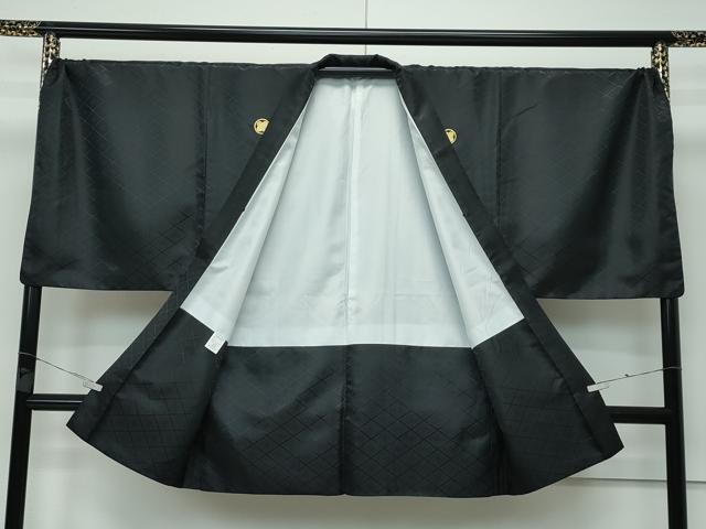 平和屋着物□極上 男性 色無地 紋付き羽織・行灯袴セット キングサイズ