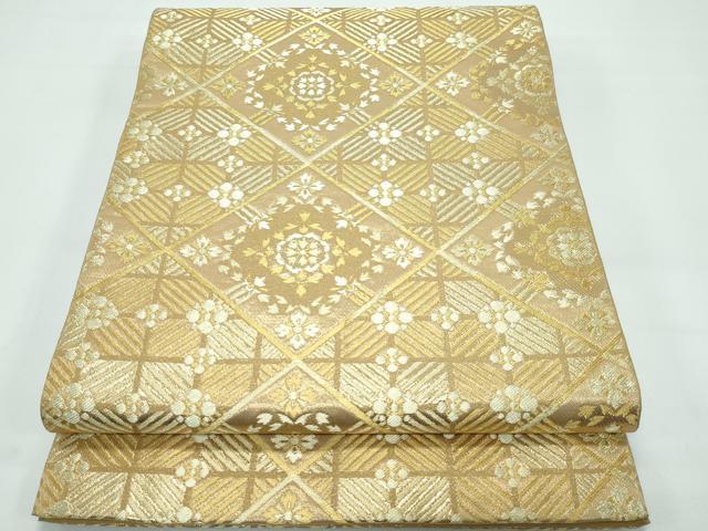 平和屋着物■極上　西陣　川島織物　六通柄　本袋帯　菱花文　金糸　逸品　CZAA3682s5