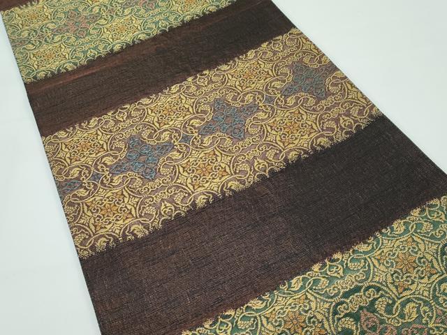 平和屋着物□極上 紋屋井関 御寮織 両面 六通柄袋帯 花唐草