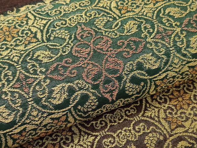 平和屋着物□極上 紋屋井関 御寮織 両面 六通柄袋帯 花唐草