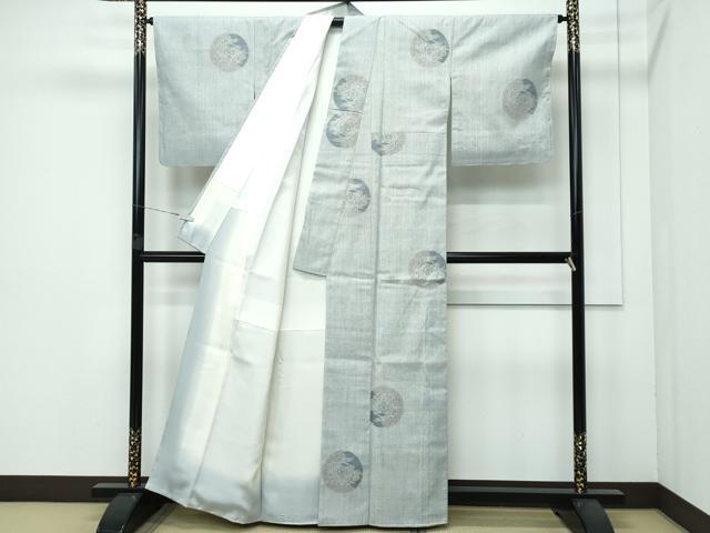 平和屋本店□極上 本場結城紬 重要無形文化財 100亀甲 花丸文 チャイナ