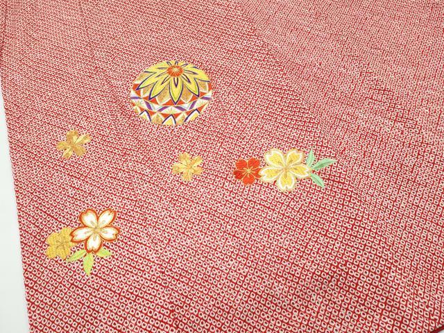 平和屋着物■極上　七五三　女の子　7歳　祝着　総絞り　総刺繍　駒刺繍　花毬文　逸品　CZAA3763s5_4