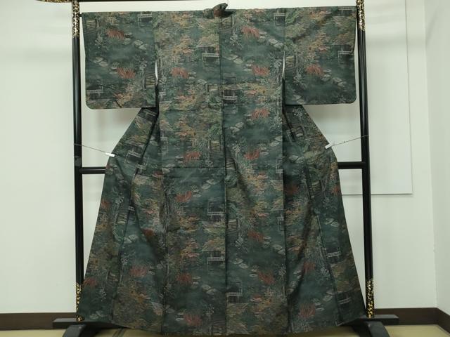 平和屋着物■極上　本場大島紬　9マルキ　総絣　風景文　逸品　CZAA3774s5