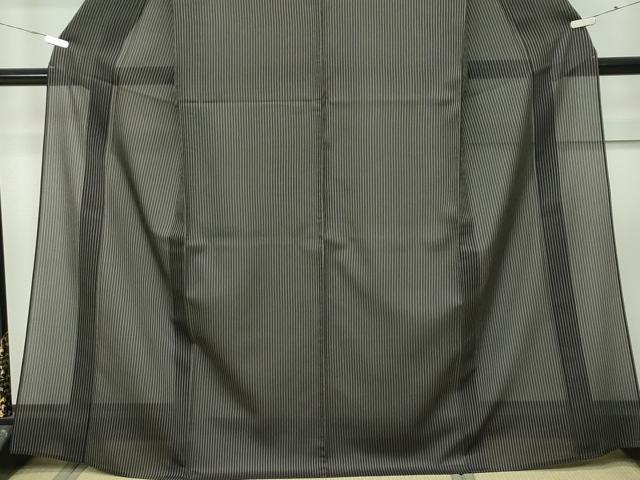 平和屋着物□極上 夏物 お召 間道 黒地 逸品 CZAA3820s5 紬