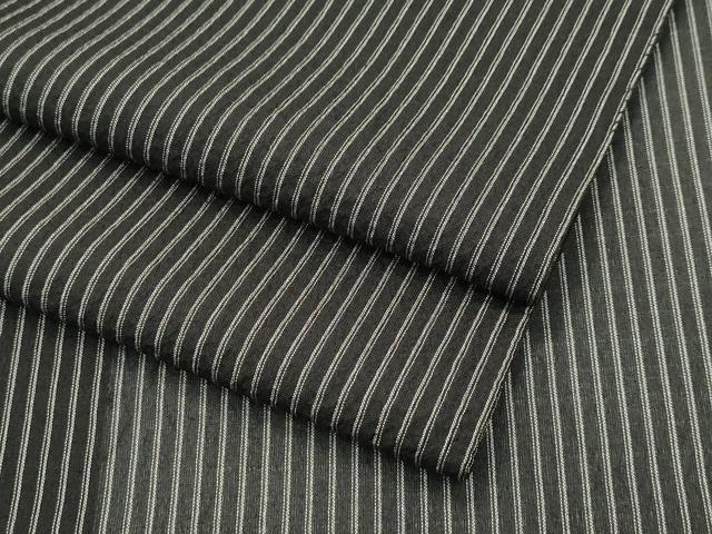 平和屋着物■極上　夏物　お召　間道　黒地　逸品　CZAA3820s5