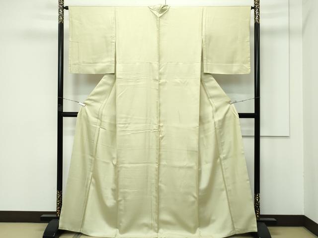 平和屋本店■極上　京都染織メーカー・貴久樹謹製　野蚕糸　ナチュラルタッサー　色無地　枯草色　胴抜き仕立て　逸品　CZAA3824s5 平和屋本店□極上 京都染織メーカー・貴久樹謹製 野蚕糸 ナチュラル