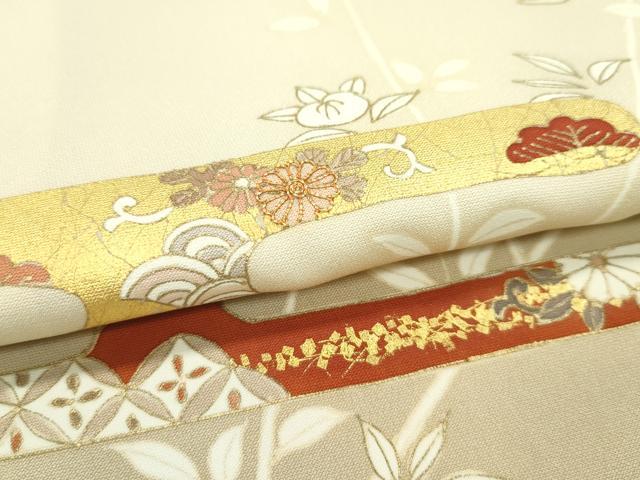 平和屋本店□極上 銀座きしや 訪問着 駒刺繍 エ霞草花