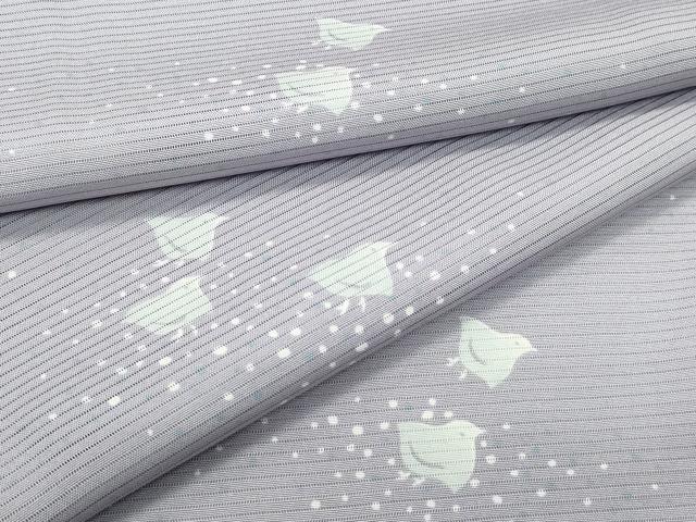 平和屋着物■極上　夏物　小紋　絽　千鳥　茶鼠色地　逸品　未使用　CZAA3859s5