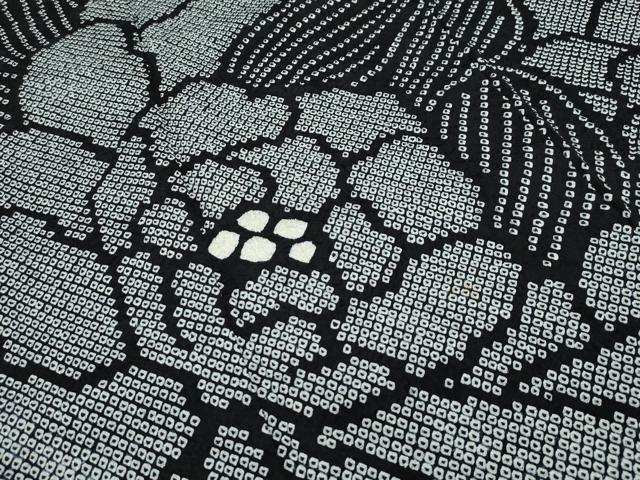 平和屋本店□極上 振袖 総絞り 牡丹 黒地 逸品 CZAA3867s5 振袖