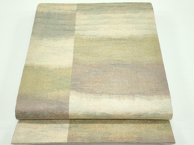 平和屋着物■極上　紋屋井関　御寮織　両面　全通柄袋帯　春秋絣文　金糸　反端付き　逸品　未使用　CZAA3882s5