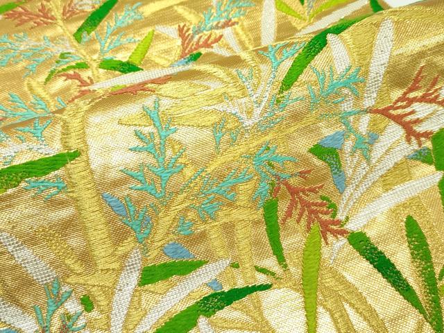 平和屋本店■極上　龍村美術織物　たつむら　六通柄　本袋帯　唐織　宗達緑映錦　金銀糸　短冊付き　逸品　CZAA3889s5 平和屋本店□極上 龍村美術織物 たつむら 六通柄 本袋帯 唐織