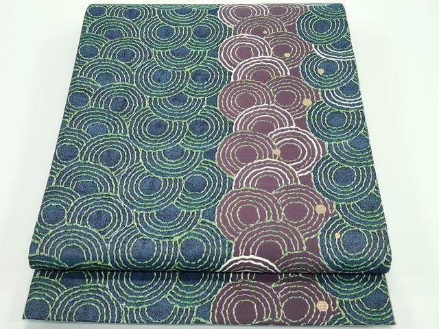 平和屋着物■極上　西陣　とみや織物謹製　とみや帯　両面　六通柄袋帯　紹巴綴　刺繍　輪がいっぱい　逸品　CZAA3908s5