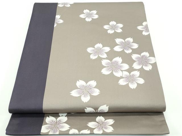 平和屋着物■極上　世界的人形師　辻村寿三郎　ジュサブロー　六通柄袋帯　舞花文　銀糸　生壁色地　逸品　CZAA3934s5