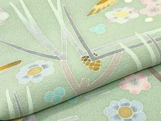 平和屋本店□極上 本加賀友禅作家 百貫華峰 色留袖 花鳥