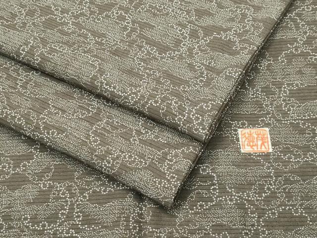 平和屋着物■極上　夏物　江戸小紋染工房　小林染芸　小林茂徳　江戸小紋　絽　枝松雪輪文　媚茶色地　さが美扱い　逸品　CZAA3963s5