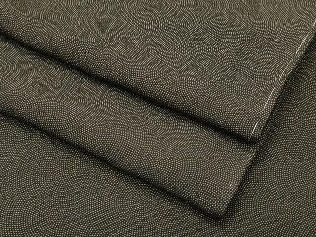 平和屋本店■極上　男性　江戸小紋　極小鮫小紋柄　憲法黒茶色地　逸品　未使用　CZAA3965s5