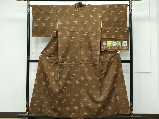 平和屋本店□極上 国指定重要無形文化財 本場久米島紬 手織