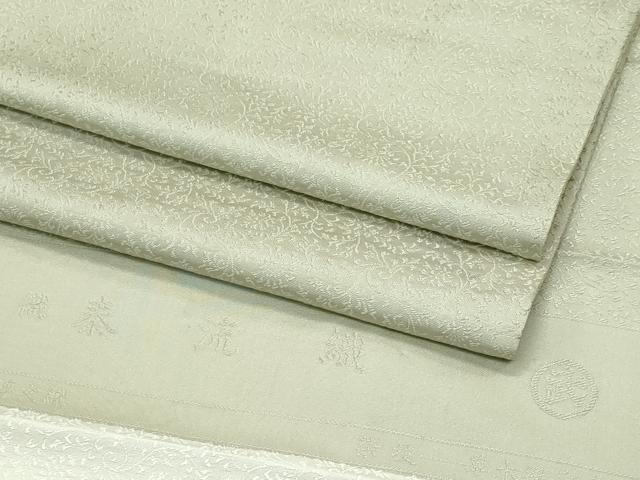 平和屋着物■極上　京都・西陣　織元ブランド　秦流舎　お召　色無地　メロンイエロー色　秦流織　反端付き　逸品　CZAA3989s5