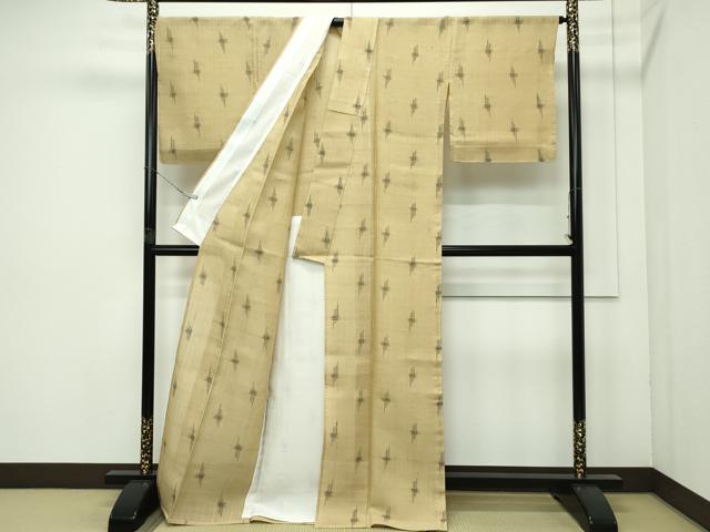 平和屋着物■極上　夏物　絹芭蕉　絣文様　桑染色地　逸品　未使用　CZAA4040s5_1