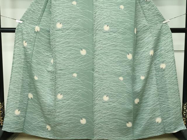 平和屋着物□極上 夏物 小紋 絽 蛍暈し 蛍芝草文 老竹