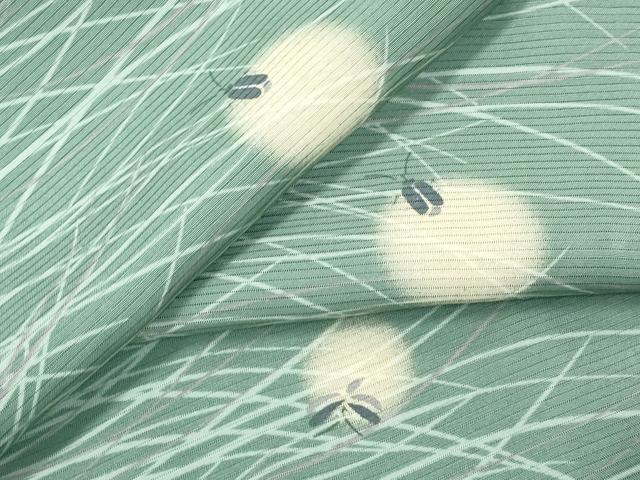 平和屋着物■極上　夏物　小紋　絽　蛍暈し　蛍芝草文　老竹色地　逸品　CZAA4042s5