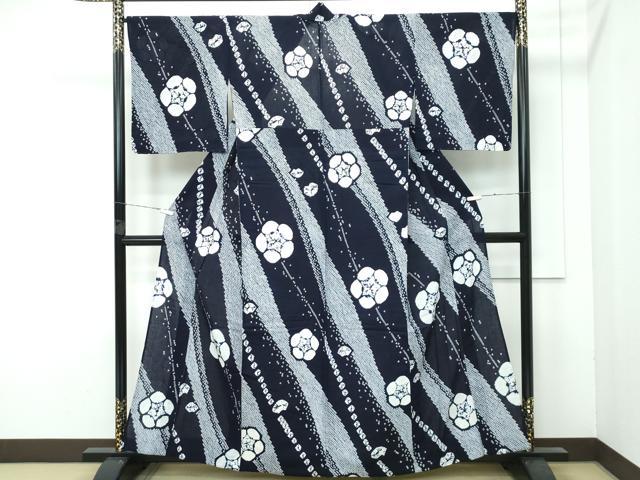 平和屋着物■極上　夏物　浴衣　有松鳴海絞り　梅　綿　逸品　未使用　CZAA4054s5