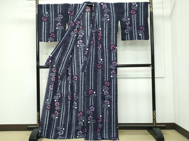 平和屋着物□極上 夏物 浴衣 有松鳴海絞り 朝顔 綿 逸品 CZAA4060s5