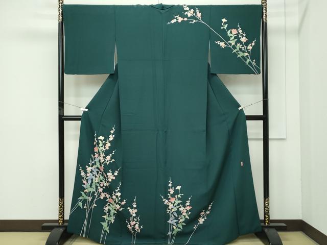 平和屋着物■極上　訪問着　友禅　作家物　枝花文　天鵞絨色地　逸品　CZAA4063s5