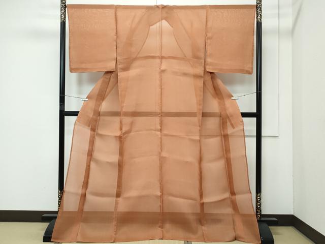 平和屋着物■極上　夏物　紗紬　色無地　渋紙色　逸品　未使用　CZAA4072s5 平和屋着物□極上 夏物 紗紬 色無地 渋紙色 逸品 未使用 CZAA4072s5