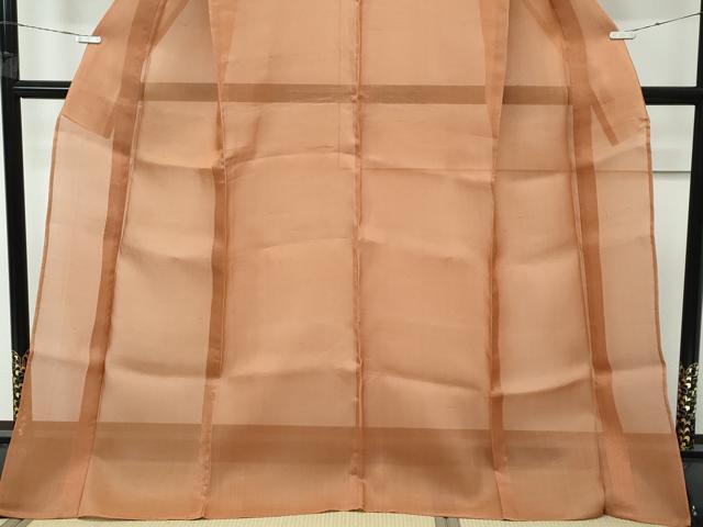 平和屋着物□極上 夏物 紗紬 色無地 渋紙色 逸品 未使用 CZAA4072s5