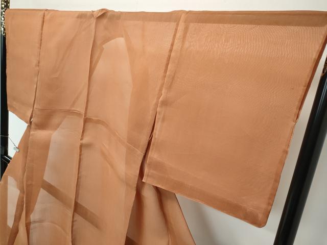 平和屋着物□極上 夏物 紗紬 色無地 渋紙色 逸品 未使用 CZAA4072s5