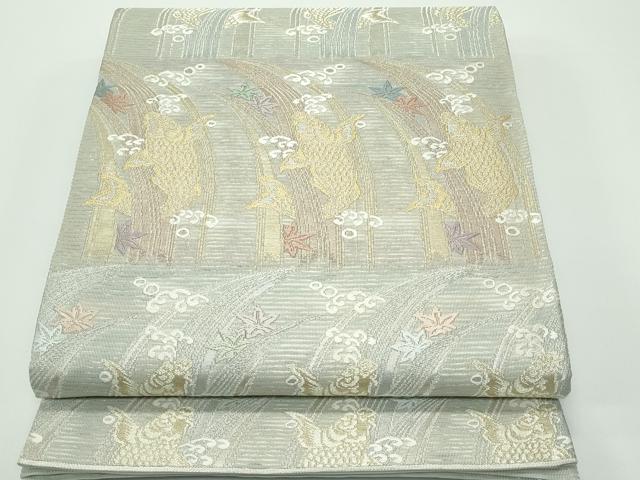 平和屋着物■極上　夏物　六通柄袋帯　唐織　いざよい　鯉の滝登り　竜田川　金銀糸　逸品　CZAA4121s5