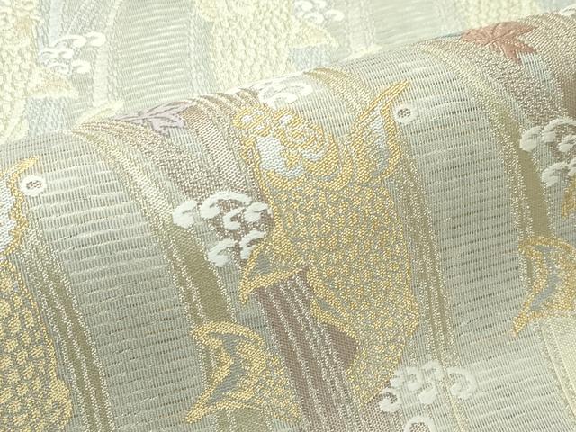 平和屋着物■極上　夏物　六通柄袋帯　唐織　いざよい　鯉の滝登り　竜田川　金銀糸　逸品　CZAA4121s5 平和屋着物□極上 夏物 六通柄袋帯 唐織 いざよい 鯉の滝登り 竜田川