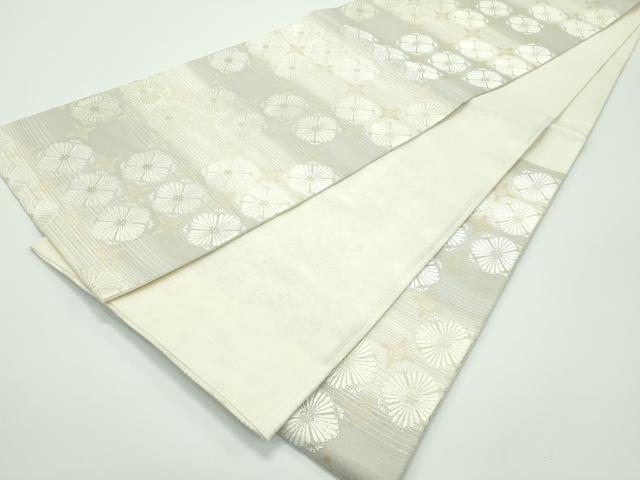 平和屋着物■極上　夏物　六通柄袋帯　唐織　格子花文　金糸　逸品　CZAA4123s5_5