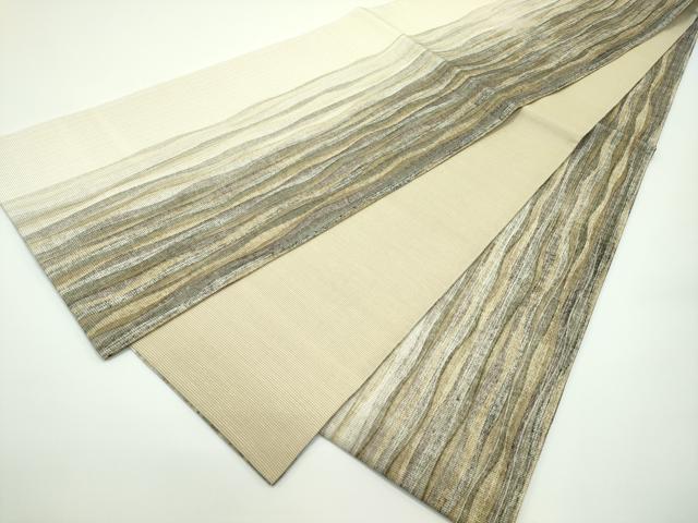 平和屋着物□極上 スリーシーズン 春夏秋 全通柄袋帯 本場縞