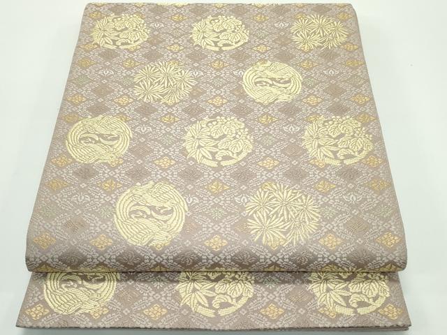 平和屋着物■極上　西陣織　陰山織物謹製　箔屋清兵衛　六通柄袋帯　唐織　慶祝　桐竹御印文　金糸　逸品　CZAA4156s5