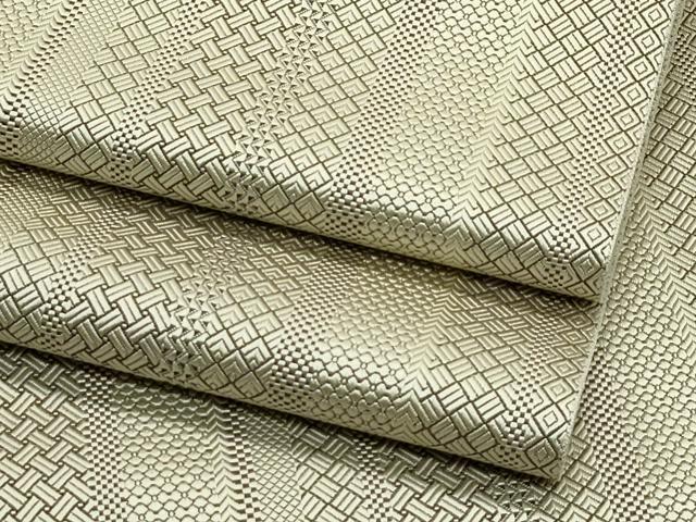 平和屋着物■極上　本場筑前博多織　草木染　手織工房　染匠：小森久　ジャバラ紋　八寸名古屋帯　逸品　未使用　CZAA4164s5