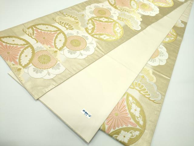 平和屋着物□極上 六通柄袋帯 唐織 吉祥宝倭御帯 金