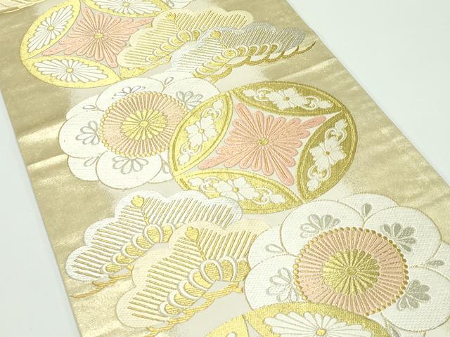 平和屋着物■極上　六通柄袋帯　唐織　吉祥宝倭御帯　金銀糸　逸品　CZAA4189s5 平和屋着物□極上 六通柄袋帯 唐織 吉祥宝倭御帯 金