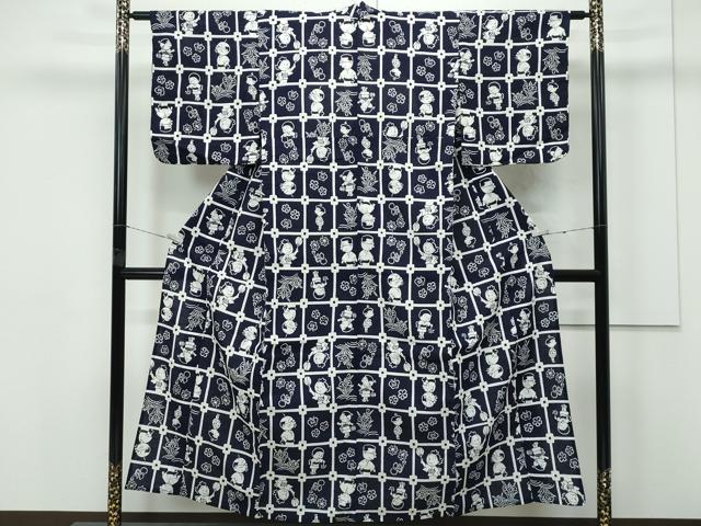 平和屋着物■極上　夏物　浴衣　サザエさん　綿　逸品　CZAA4227s5