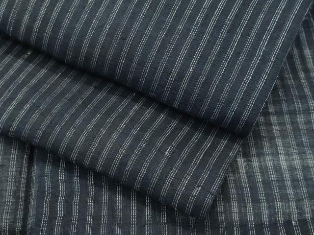 平和屋着物■極上　男性　夏物　石川県指定無形文化財　能登上布　本麻手織上布　間道　逸品　CZAA4232s5