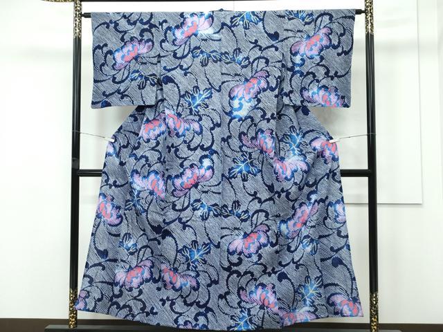 平和屋着物■極上　夏物　浴衣　有松鳴海絞り　乱菊　綿　逸品　CZAA4241s5