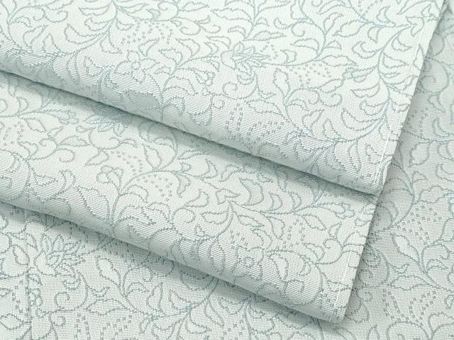 平和屋着物■極上　風通織　お召　花唐草文　柳鼠色地　反端付き　逸品　CZAA4274s5